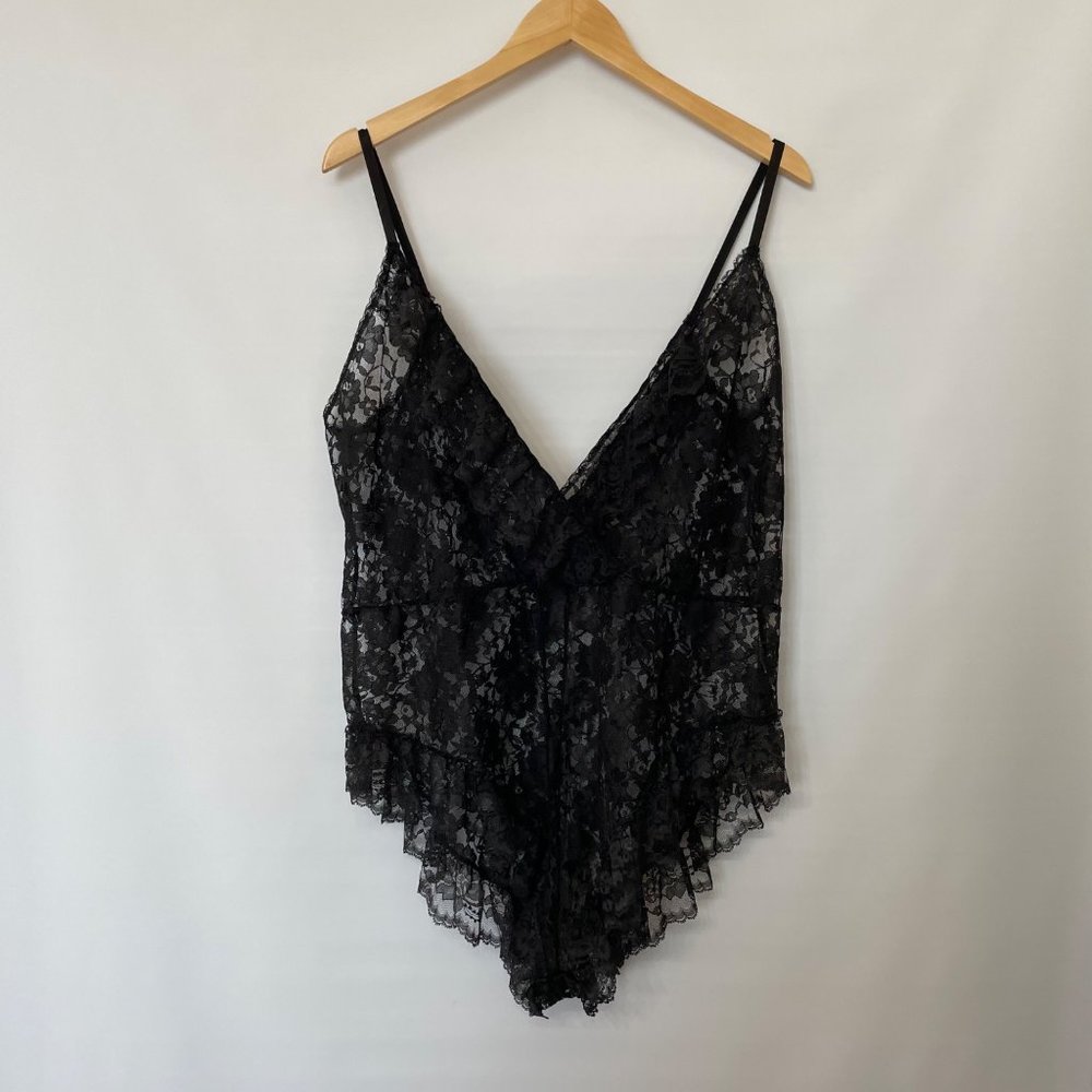 VTG Victoria's Secret M Gold Crown Label M Black Lace Lingerie Teddy Feminine - Picture 8 of 16